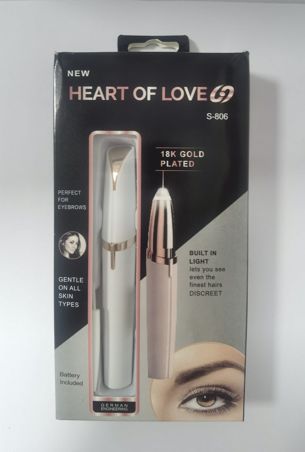 Mini Electric Eyebrow & Facial Hair Trimmer with LED Light