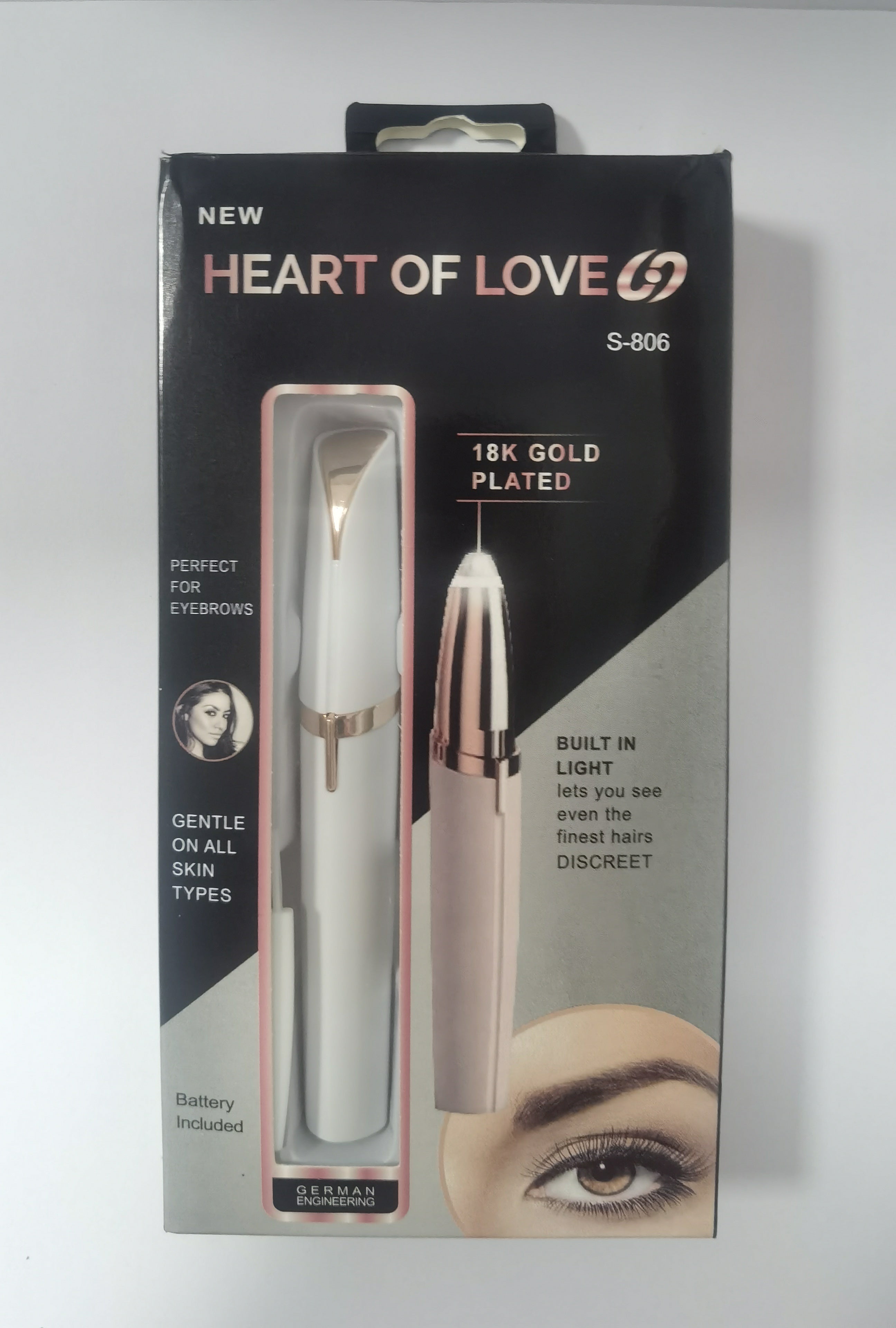 Mini Electric Eyebrow & Facial Hair Trimmer with LED Light