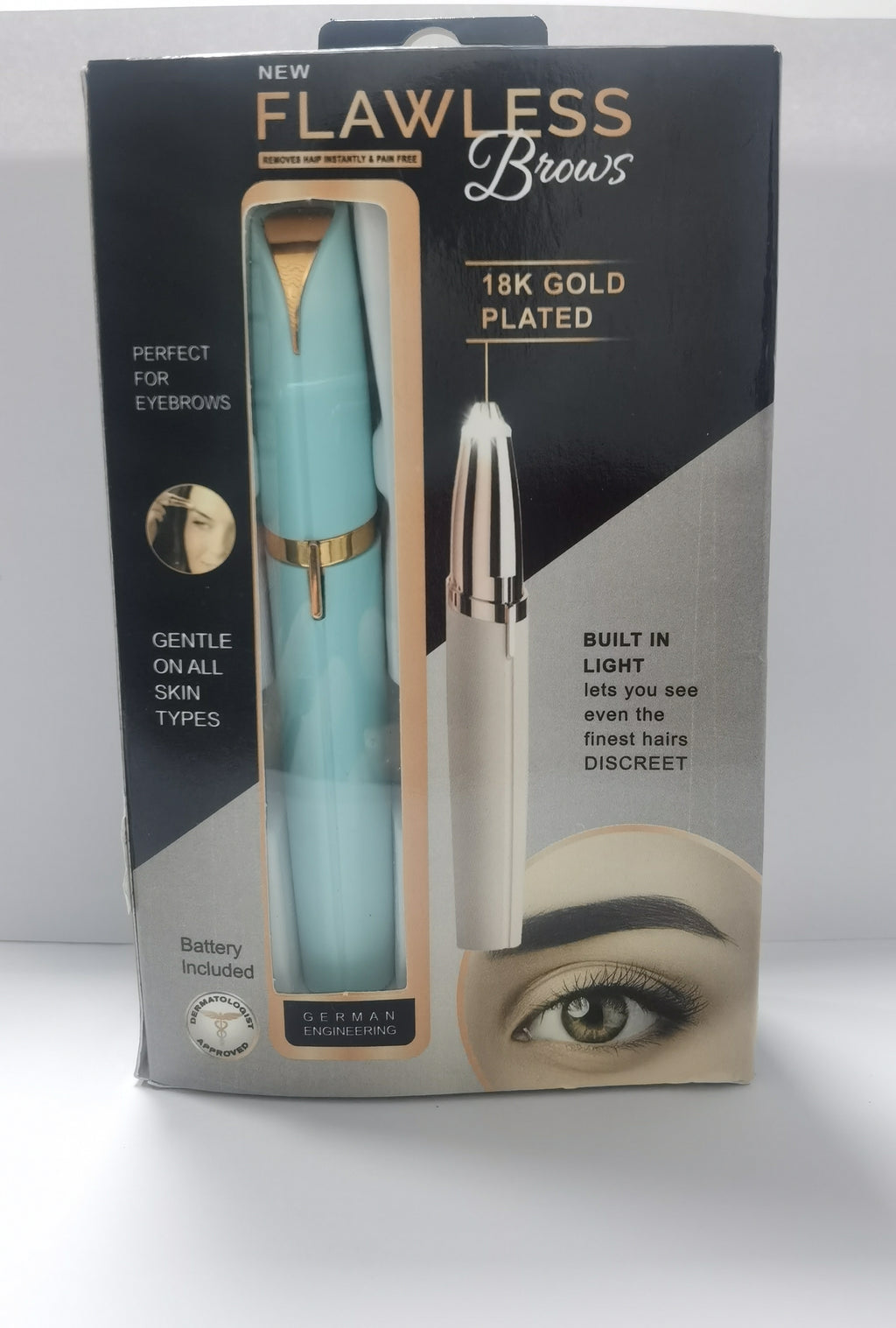 Mini Electric Eyebrow & Facial Hair Trimmer with LED Light
