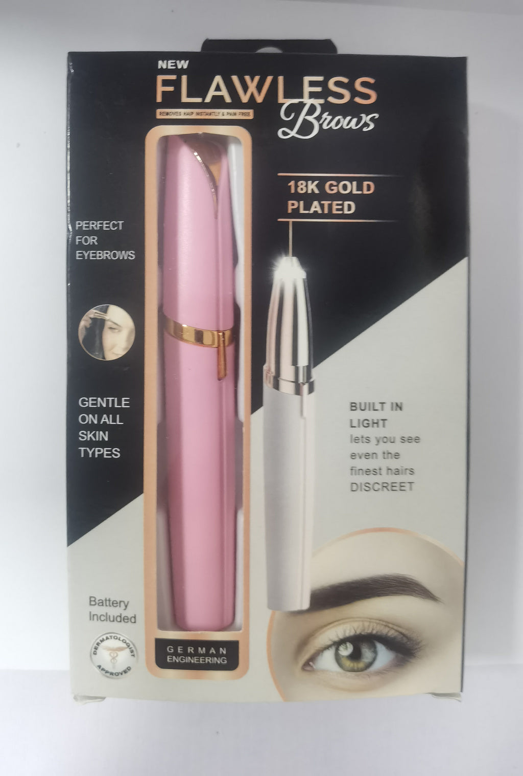 Mini Electric Eyebrow & Facial Hair Trimmer with LED Light
