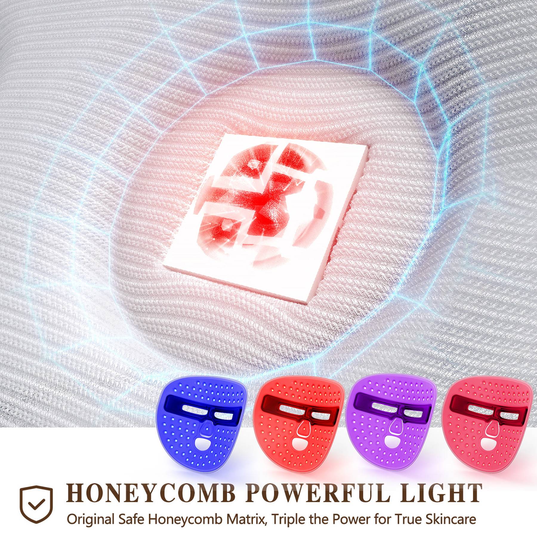 LED Red Light Therapy Face Mask — 3 Modes, 336 LEDs, Wireless