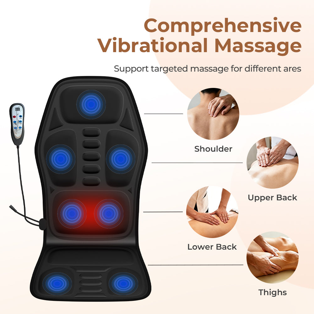 Heated Back Massager Seat Pad