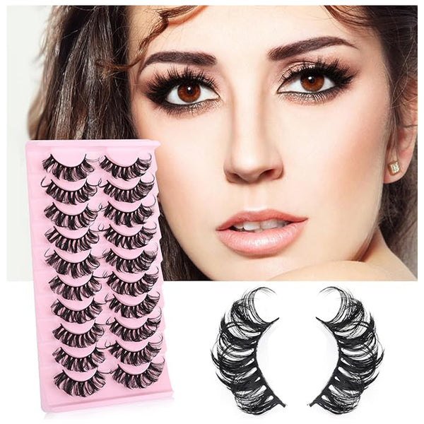 Faux Mink Lash Clusters — 10 Pairs, Fluffy Full Volume Bottom & Top Lashes - Health and wellness
