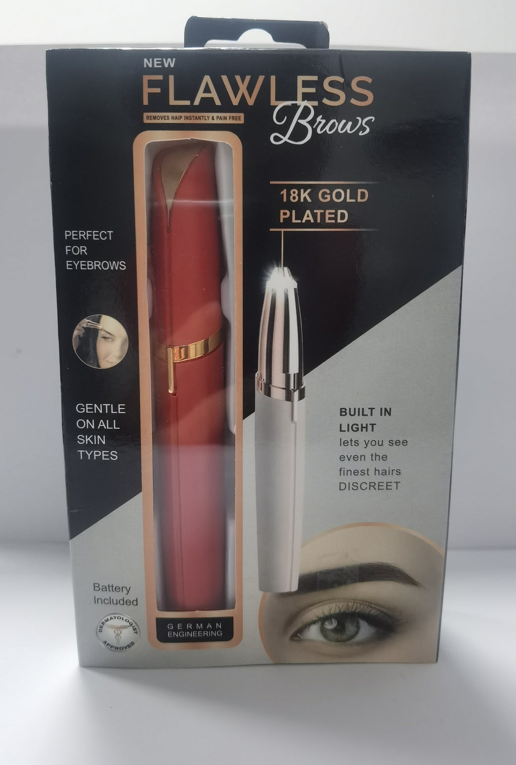 Mini Electric Eyebrow & Facial Hair Trimmer with LED Light