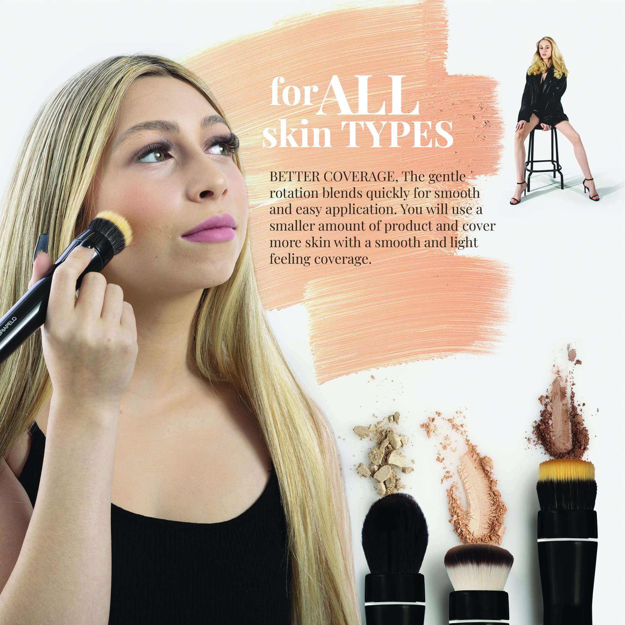 Electric Makeup Brush — Portable USB Rechargeable for Foundation, Blush & Contour