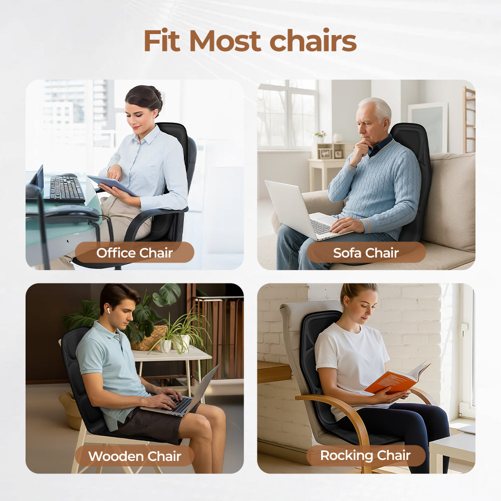 Heated Back Massager Seat Pad