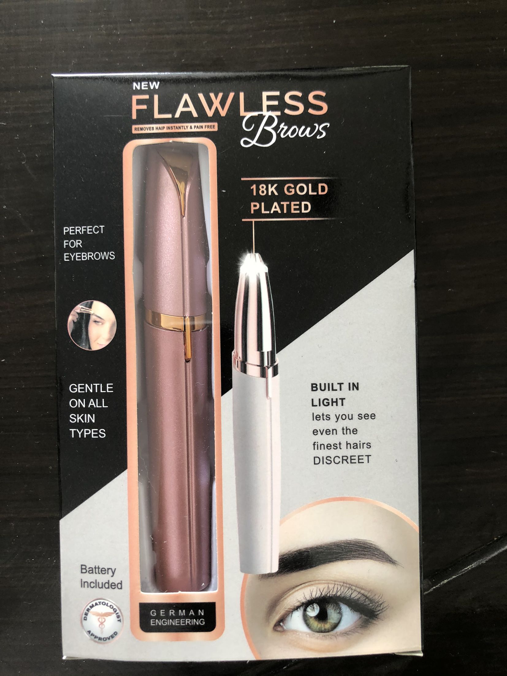 Mini Electric Eyebrow & Facial Hair Trimmer with LED Light