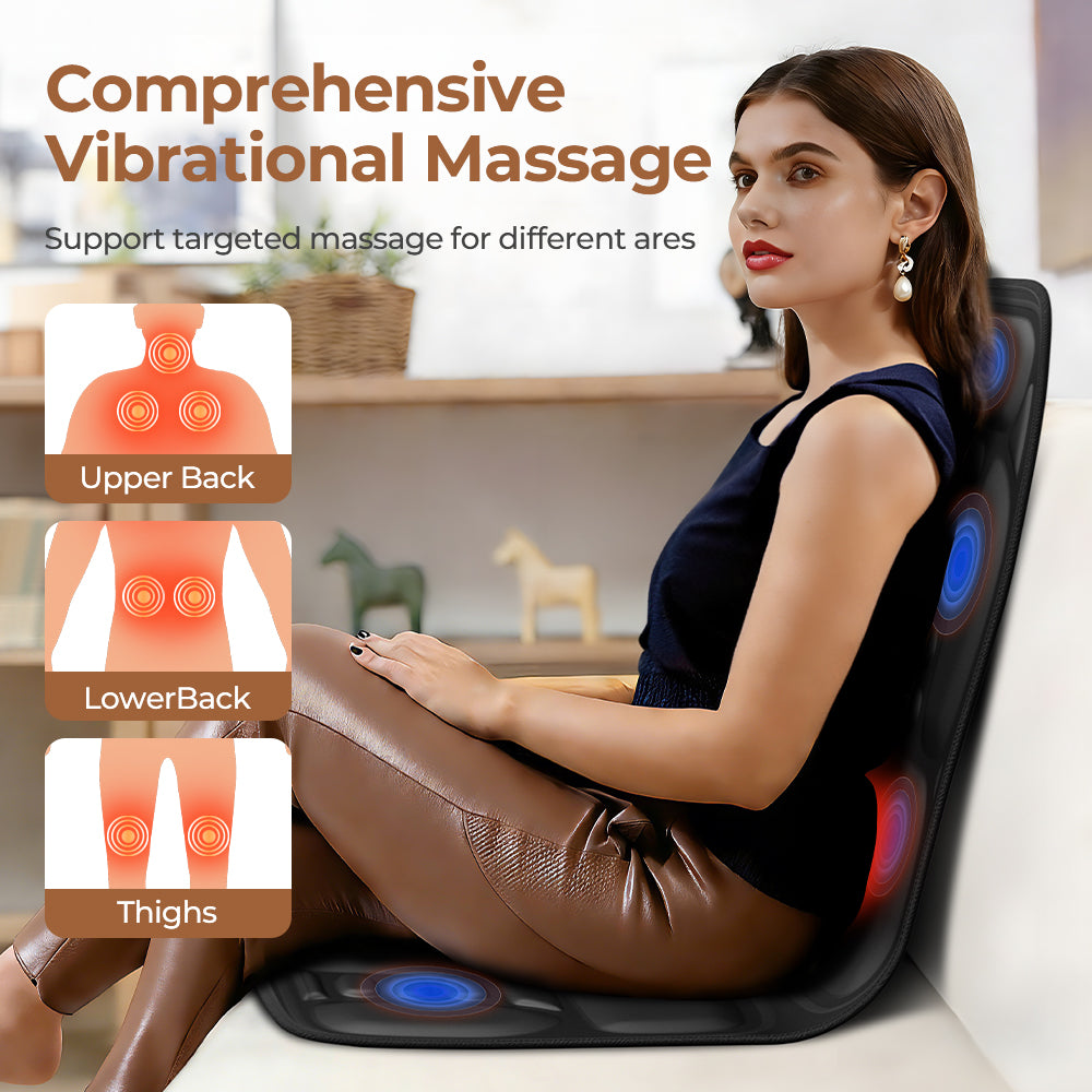 Heated Back Massager Seat Pad
