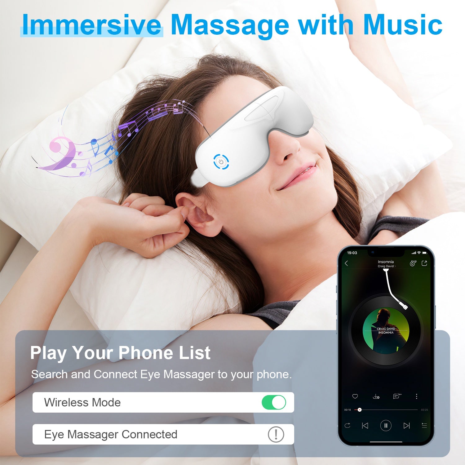 Eye Massager with Heat, Music & Air Pressure