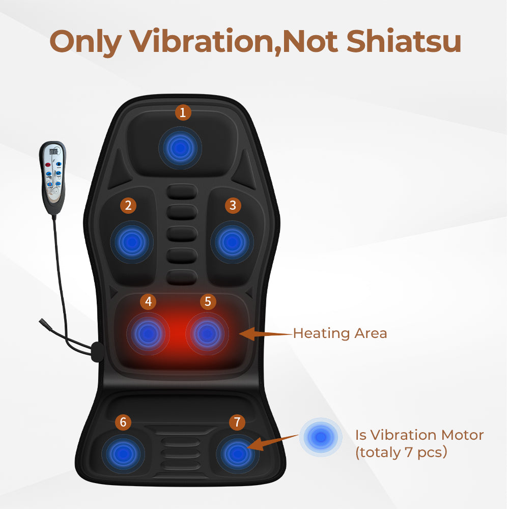 Heated Back Massager Seat Pad