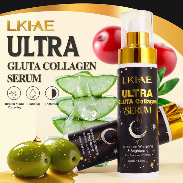 LKIAE Ultra Glutathione Collagen Serum, Moisturizing, Remove Acne, Black Spots Essence, Even Skin Tone, For Face, Body, 100ml