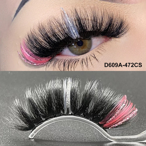 Fluffy Glitter Ombre Mink Lashes - 5D Natural Mink Lashes Bulk Wholesale Magnetic Eyelashes Extensions with Makeup Lash Box Packaging - Health and wellness