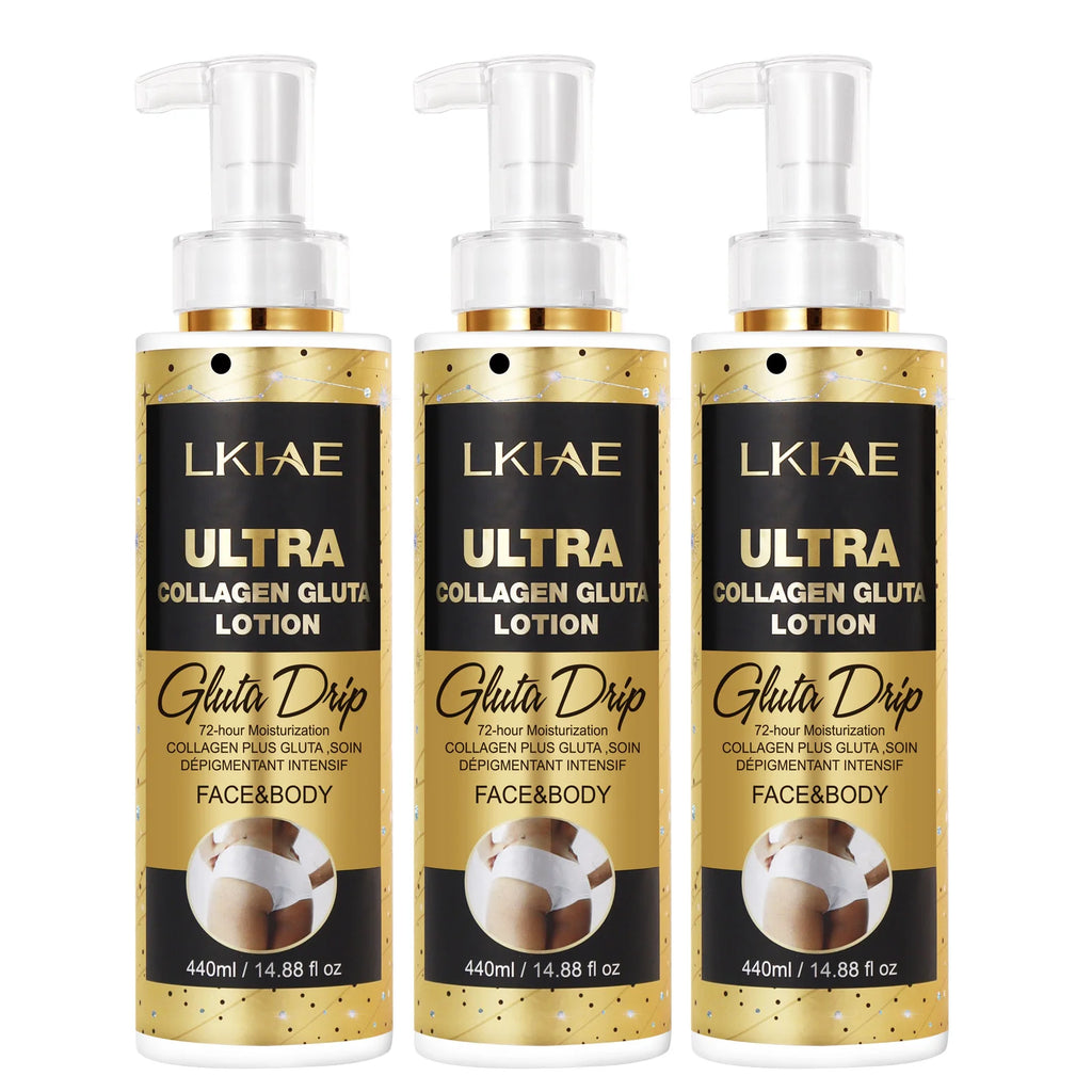LKIAE Ultra Collagen and Glutathione Whitening Body Lotion, Deeply Moisturizing, Smooth, Soften Skin, Improve Rough Skin Cream