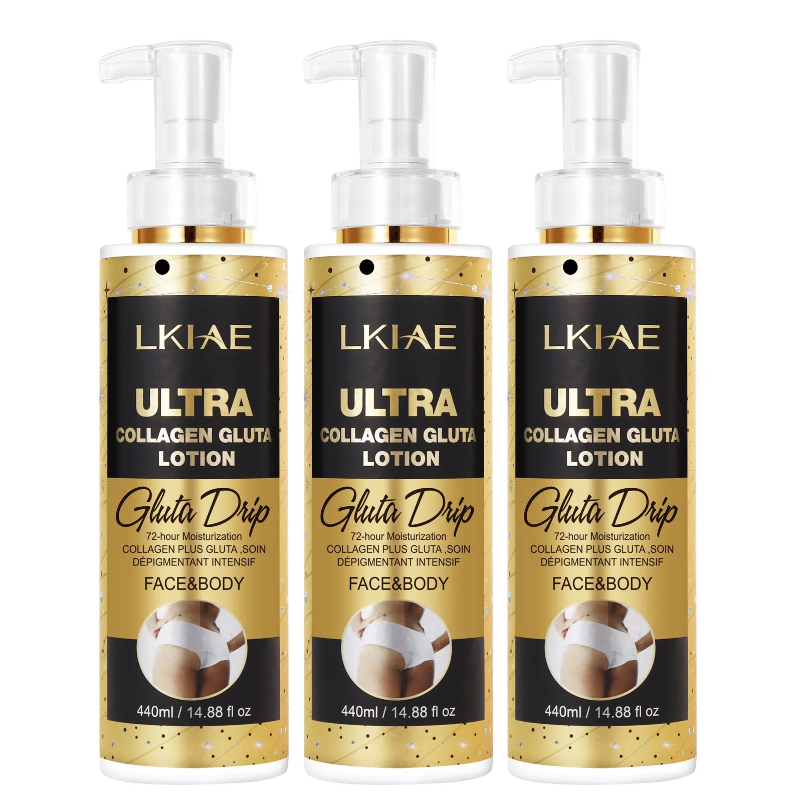 LKIAE Ultra Collagen and Glutathione Whitening Body Lotion, Deeply Moisturizing, Smooth, Soften Skin, Improve Rough Skin Cream