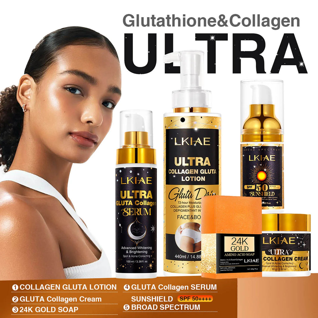 LKIAE Ultra Glutathione and Collagen Lighten Set, Moisturizer, Reduce Dark Spots, Improve Roughness, Leaving Skin Soft, Smooth