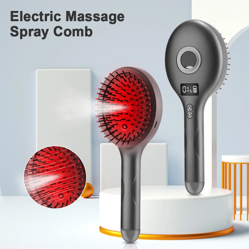 Hair Care Spray Massage Comb Red Light Scalp Massage Hairbrush Head Massager Hair Sprayer Atomizing Brush Hair Growth Comb