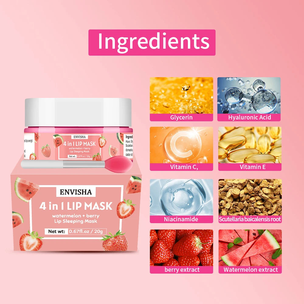 ENVISHA Beauty Health Exfoliating Lip Mask Skin Care Sleep Hydrated Maintenance Lip Scrub Cream Anti Drying Nourish Protect