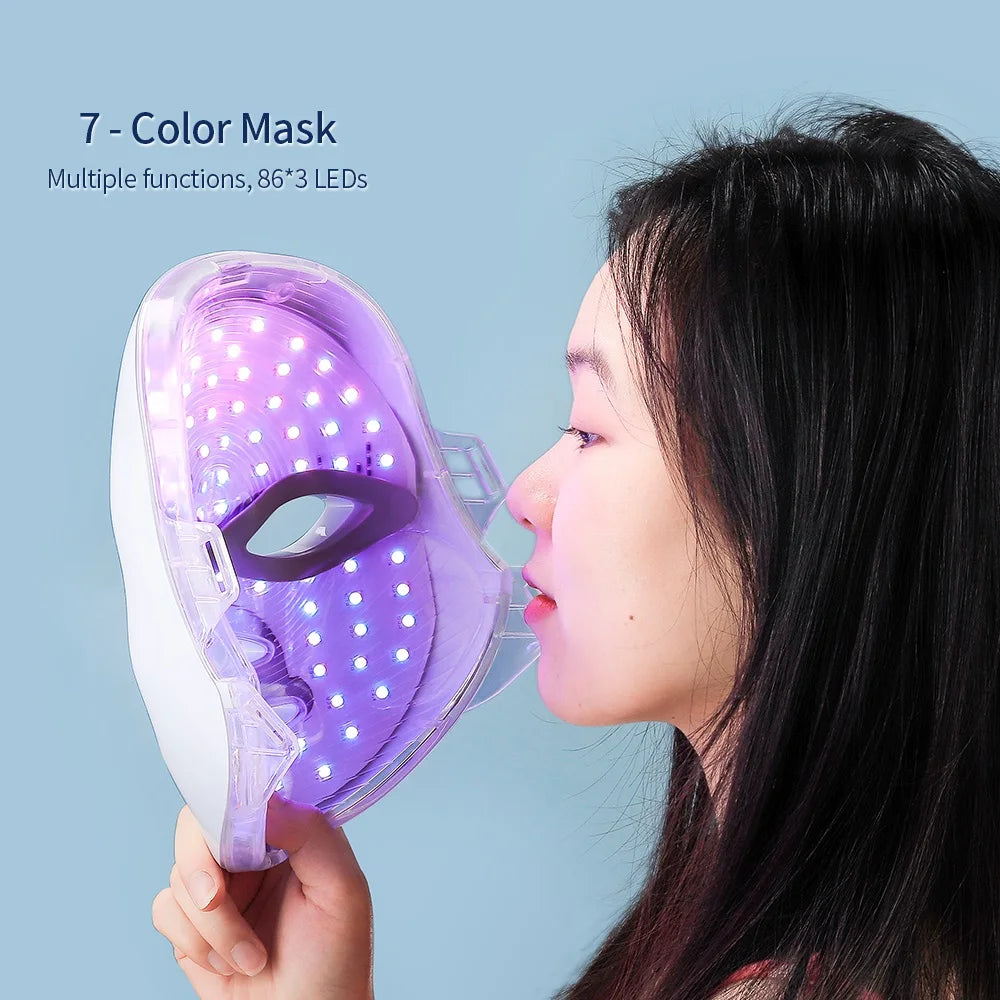 Rechargeable Facial LED Mask — 7 Colors LED Photon Therapy for Skin Rejuvenation & Anti-Aging