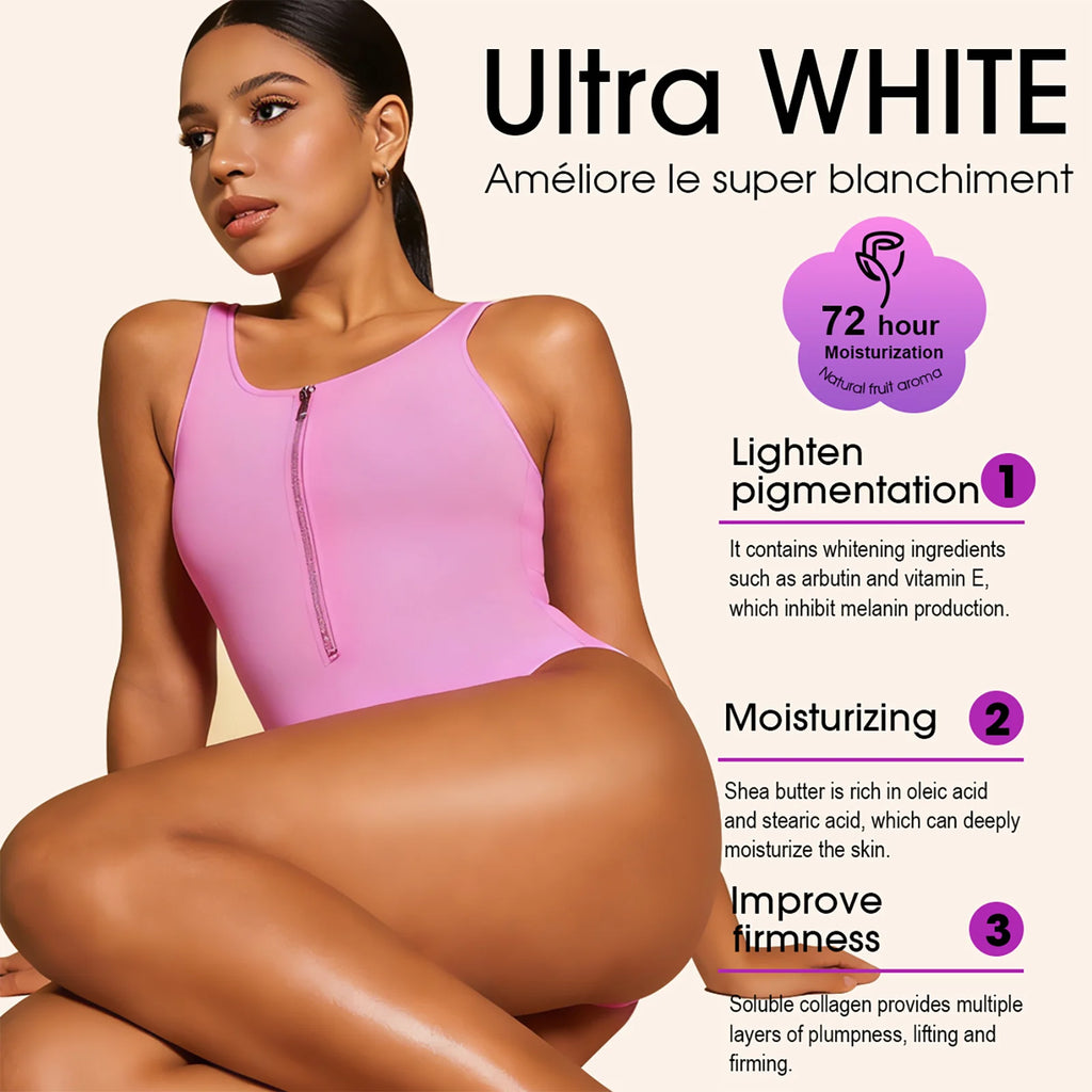 LKIAE Ultra Collagen and Glutathione Whitening Body Lotion, Deeply Moisturizing, Smooth, Soften Skin, Improve Rough Skin Cream