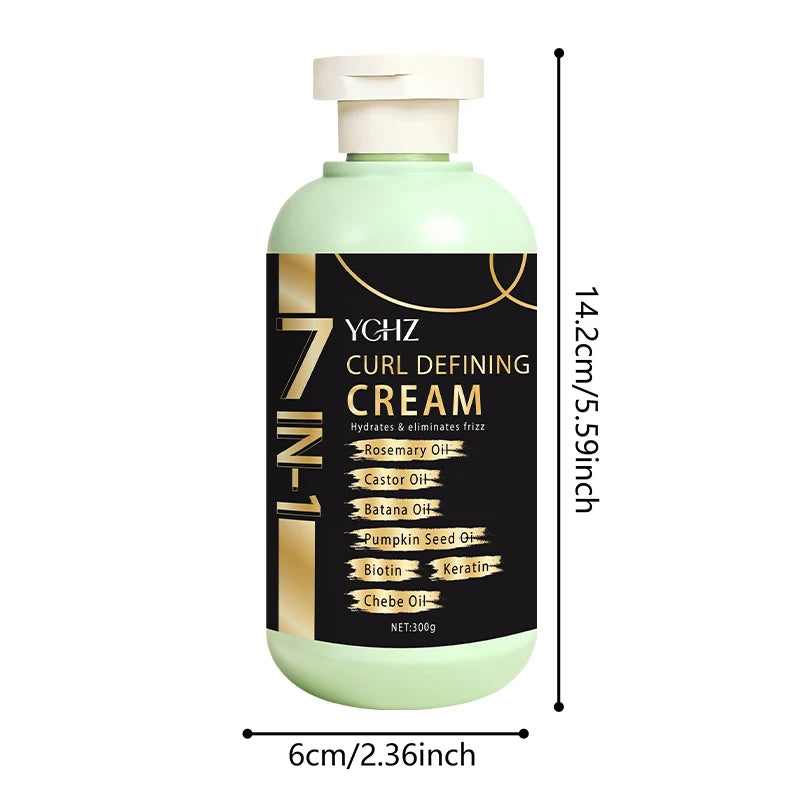 Curly Hair Care Cream, Deeply Moisturizing and Long-Lasting, Suitable for Wavy and Curly Hair, Protective Perm and Curl Enhancement Cream, Suitable for All Hair Types