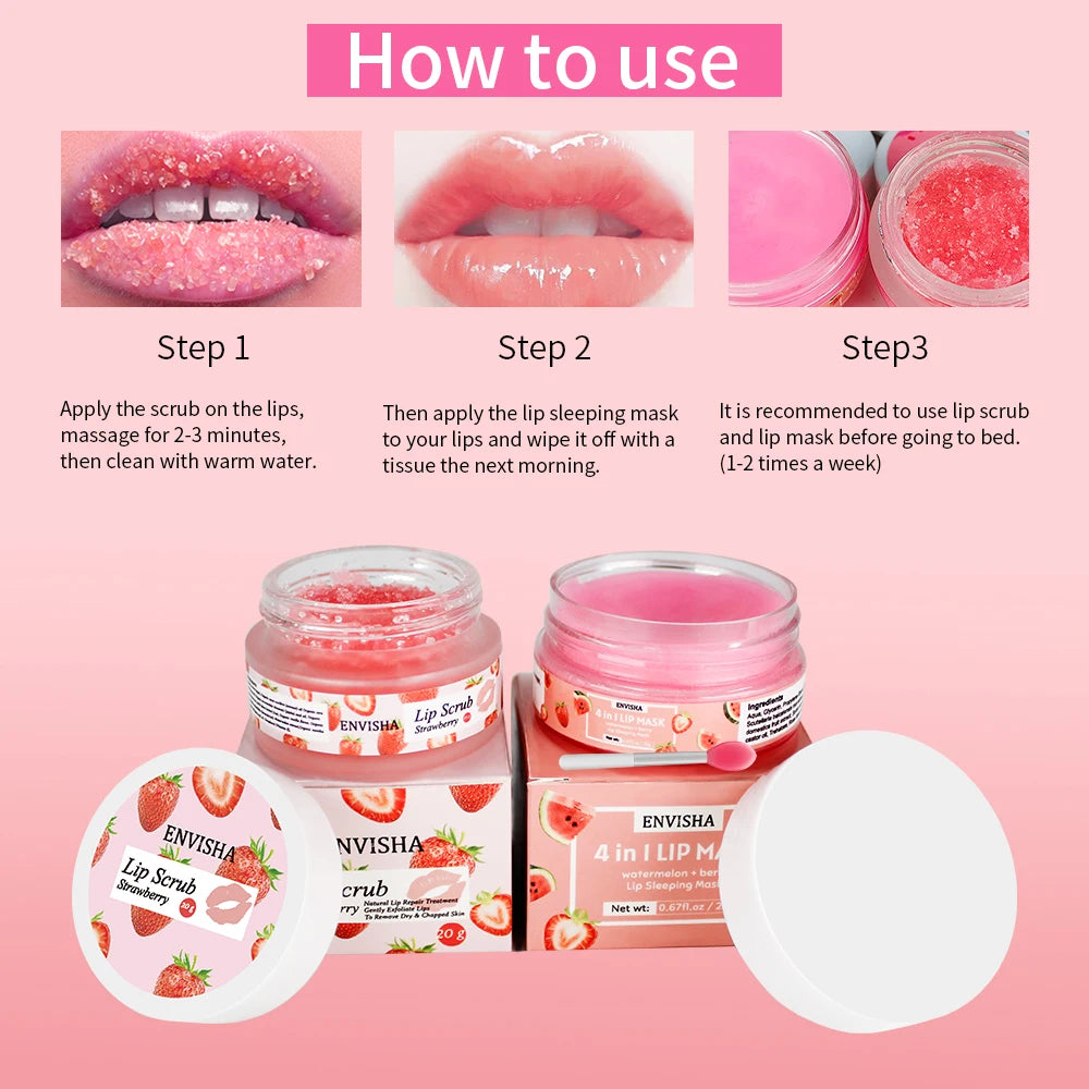 ENVISHA Beauty Health Exfoliating Lip Mask Skin Care Sleep Hydrated Maintenance Lip Scrub Cream Anti Drying Nourish Protect
