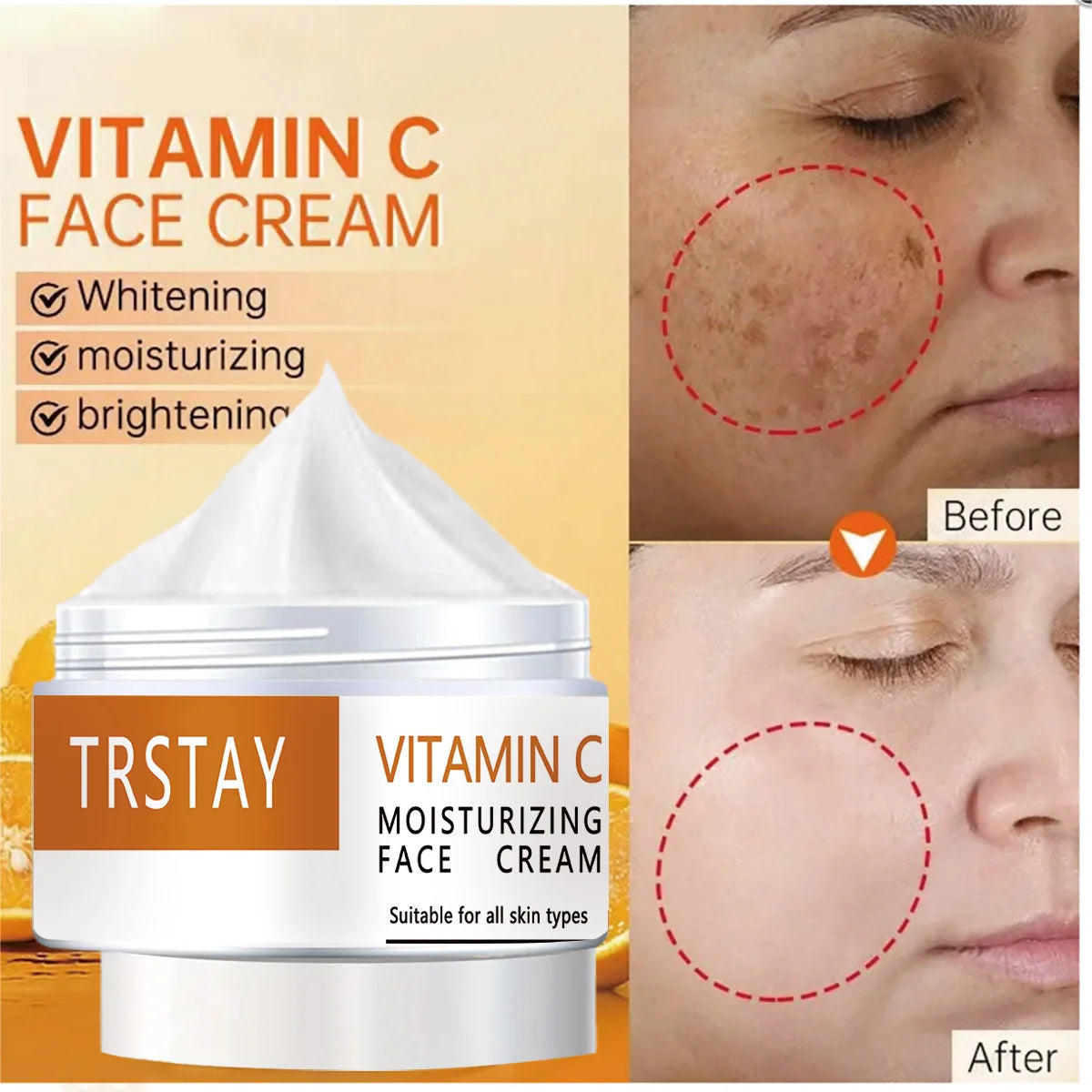 TRSTAY face cream Vitamin C desalinates pigment, black spots, brightens skin, beauty and health care