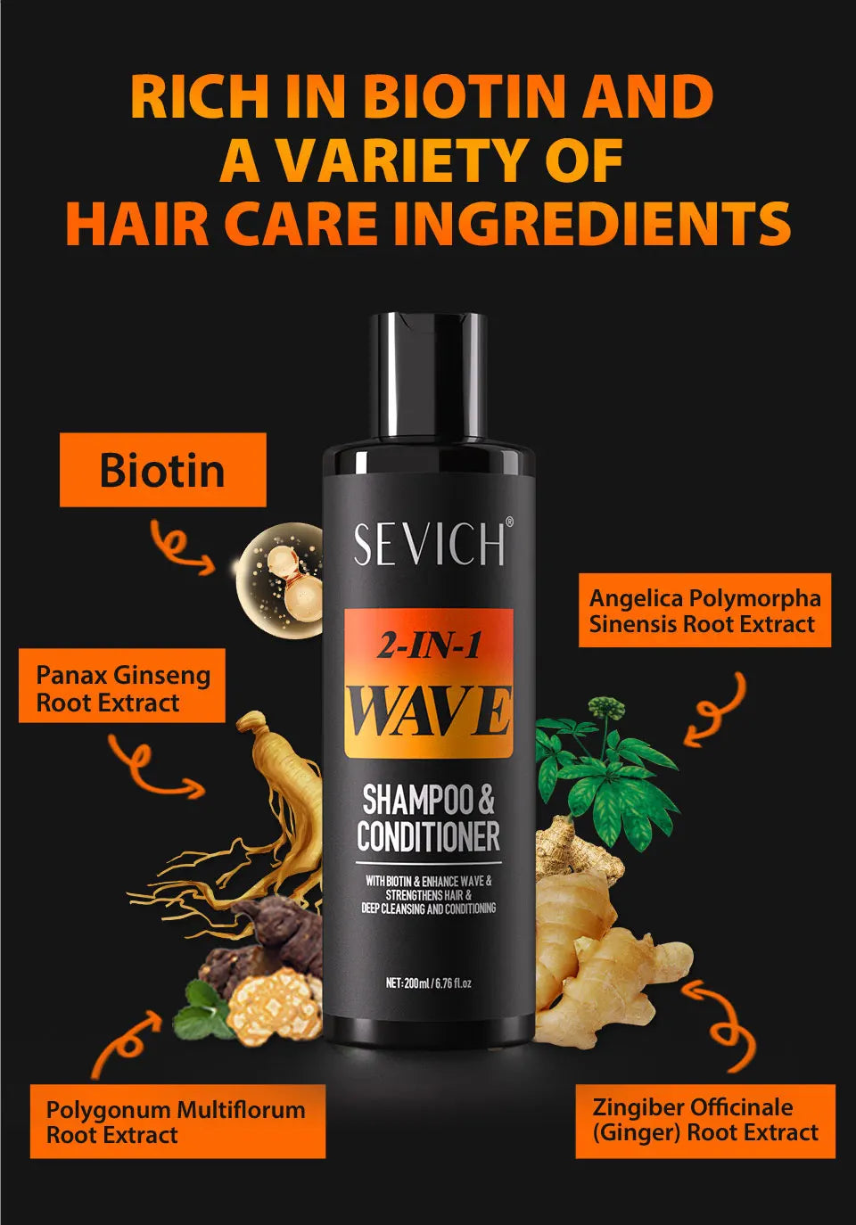 360 Waves Shampoo — Deep Clean Anti-Hair Loss & Wave Control Conditioner, 200ml