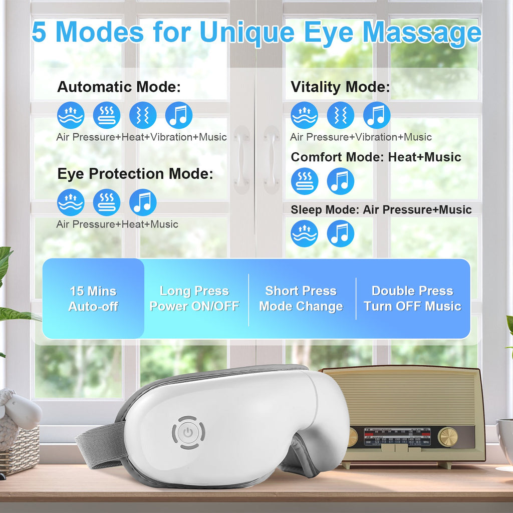 Eye Massager with Heat, Music & Air Pressure