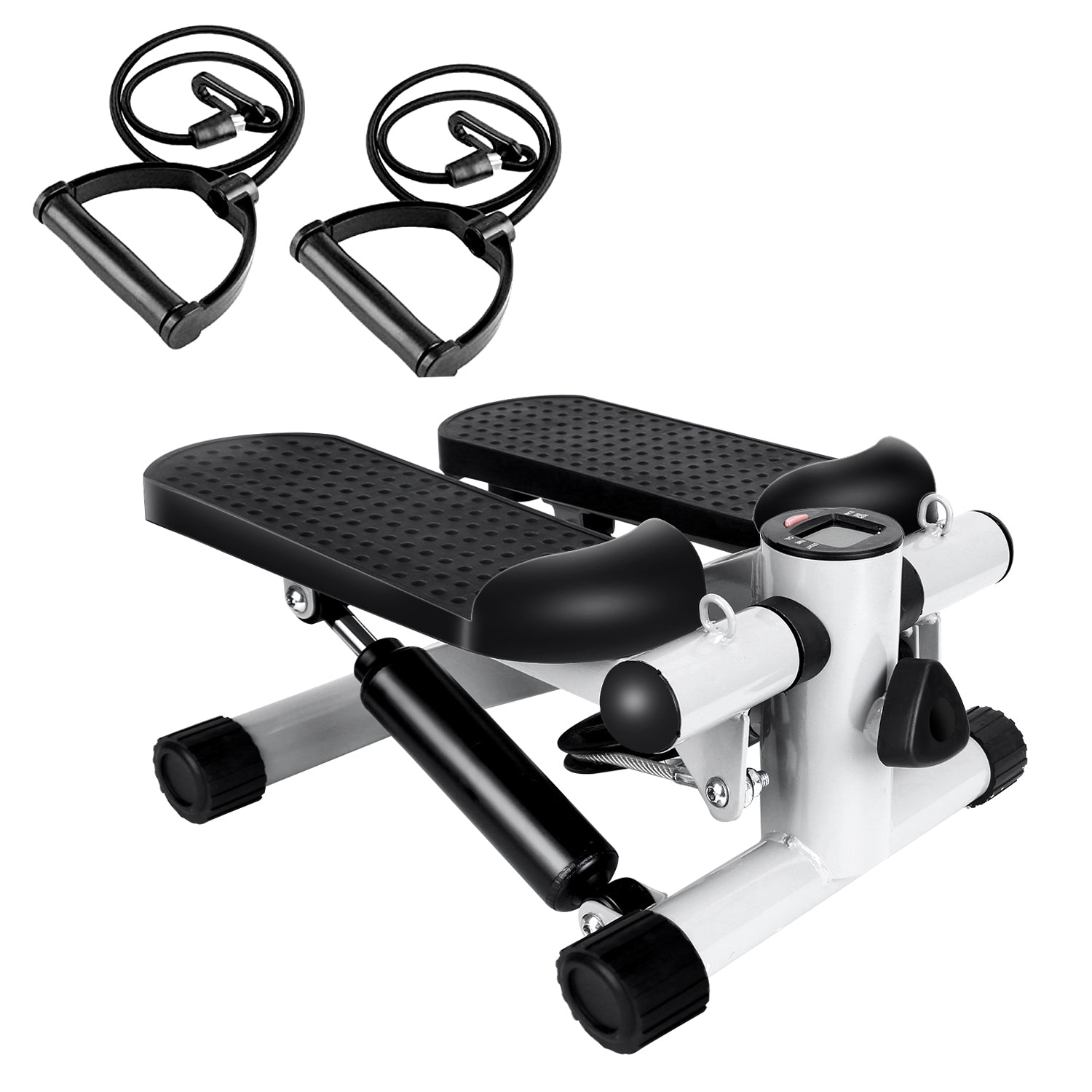 Mini Fitness Stepper with Resistance Bands & LCD Monitor